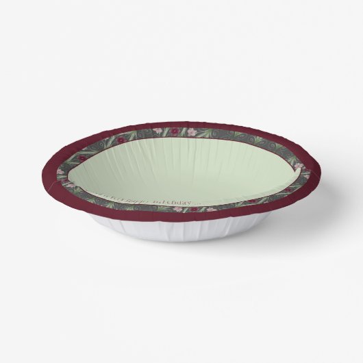 Roze Bourgogne en Grijs Papieren Kommen (Gebogen)