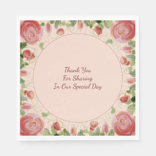 Roze Bourgogne en groen Servet (Voorkant)