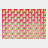 Roze Bourgogne en Roos Snowman ontworpen Inpakpapier Vel (Voorkant)