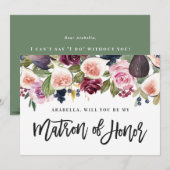 Roze, Bourgogne en vijgenflorale matron (Voorkant / Achterkant)