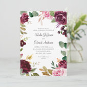 Roze, Bourgogne gedempt groen en vijgenbloemig huw (Staand voorkant)