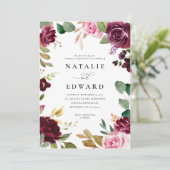 Roze, Bourgogne gedempt groen en vijgenbloemig huw (Staand voorkant)