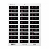 Roze Bourgogne Glitter Sweet 16 Return Address Etiket (Full Sheet)