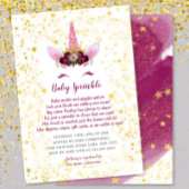 Roze Bourgogne Gouden Eenhoorn Baby Sprinkle Kaart