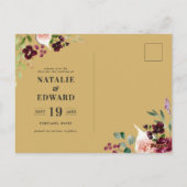 Roze, Bourgogne + vijgenbloem redden de mosterd Briefkaart (Achterkant)