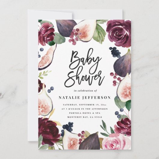 Roze, Bourgogne, + waterverf flora en script (Voorkant)