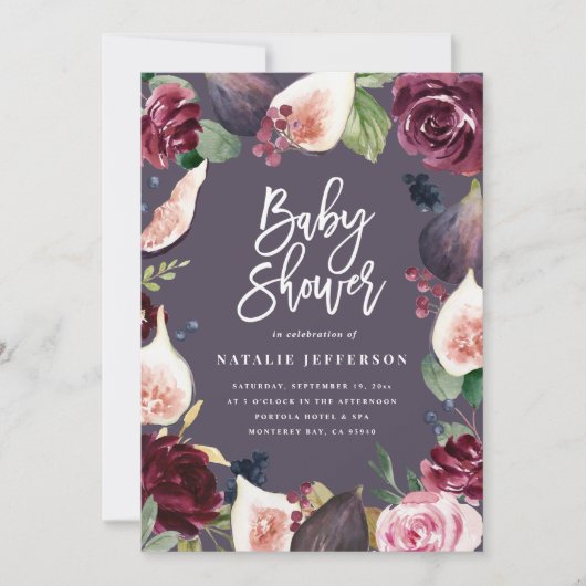 Roze, Bourgogne, + waterverf flora en script (Voorkant)