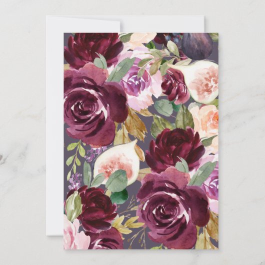 Roze, Bourgogne, + waterverf flora en script (Achterkant)