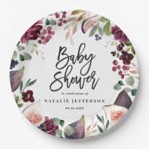 Roze, Bourgogne, + waterverf flora en script