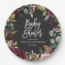 Roze, Bourgogne, + waterverf flora en script