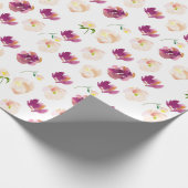 Roze Bourgogne Waterverf Floral Cadeaupapier (Hoek)