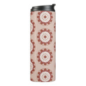 Roze Bourgondië Bloem Motief Monogram Thermosbeker (Gedraaid links)