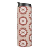 Roze Bourgondië Bloem Motief Monogram Thermosbeker (Geroteerd rechts)