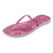 Roze Bourgondië Curve Patroon Beachy Teenslippers (Schuin)