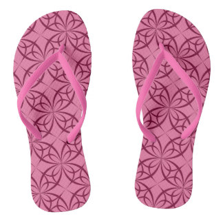 Roze Bourgondië Curve Patroon Beachy Teenslippers