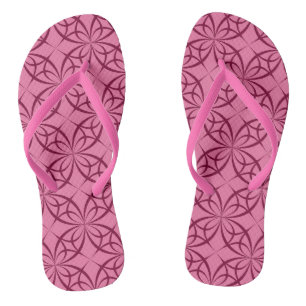Roze Bourgondië Curve Patroon Strand Teenslippers