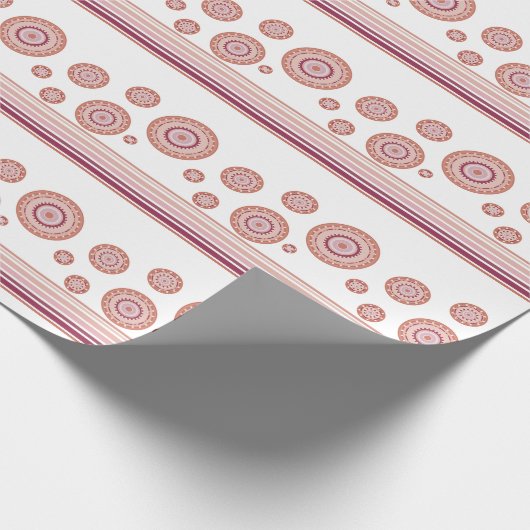 Roze Bourgondië en wit Cadeaupapier (Hoek)