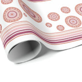 Roze Bourgondië en wit Cadeaupapier (Rol Hoek)