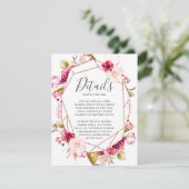 Roze Bourgondië geometrische terrarium trouwdetail Kaart (Staand voorkant)