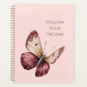 Roze Bourgondië Rode Crème Vlinder Planner (Voorkant)