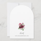 Roze & Bourgondische Bloemen 7 Huwelijk- Boog Kaart (Achterkant)