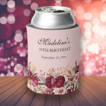 Roze Bourgondische bloemige vrouwen 50ste verjaard