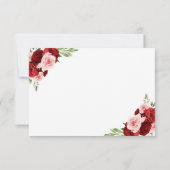 Roze Bourgondische rode tweeling lief 16 uitnodigi Bedankkaart (Achterkant)