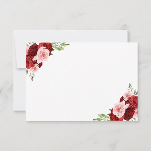 Roze Bourgondische rode tweeling lief 16 uitnodigi Bedankkaart (Achterkant)