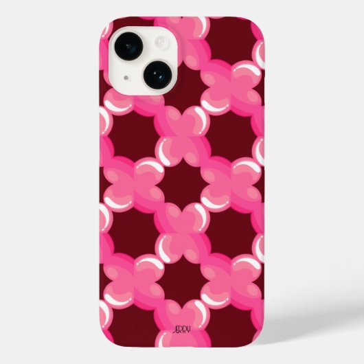 Roze Bourgondische Valentijnsdag cadeau Case-Mate iPhone Case (Achterkant)