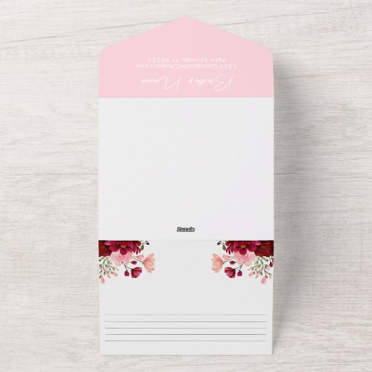 Roze Bourgondische Vrijgezellenfeest met recept All In One Uitnodiging (Buitenkant)