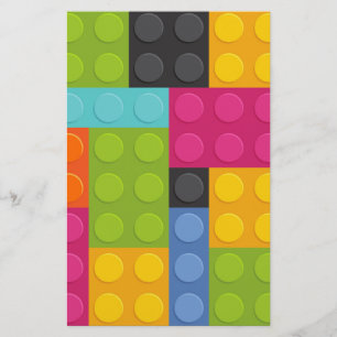 roze bouwstenen briefpapier