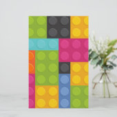 roze bouwstenen briefpapier (Staand voorkant)