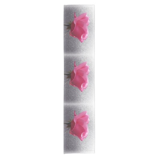 roze boven grijs korte tafelloper (Voorkant)