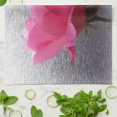 roze boven grijs theedoek (Gevouwen)