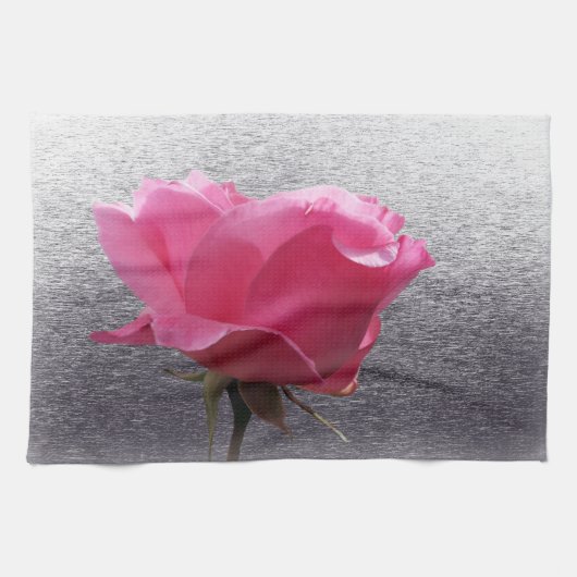 roze boven grijs theedoek (Horizontaal)