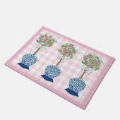 Roze boveniary Blue Roos Ginger Jar Doormat Rug Deurmat (Schuin)
