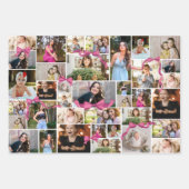 Roze Bow 12 Foto Collage Afstuderen Patterns Inpakpapier Vel (Voorkant)