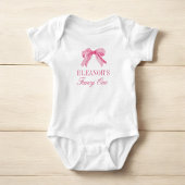 Roze Bow 1e Meisje Verjaardagsfeestje Romper