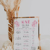 Roze Bow 1e verjaardag Milestone Board Poster