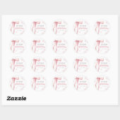 Roze Bow 1e Verjaardagsmeisje Ronde Sticker (Vel)