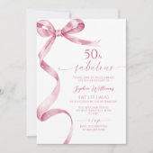 Roze Bow 50 & Uitnodiging voor Verjaardag (Voorkant)