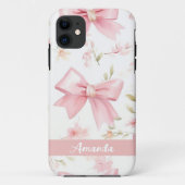 Roze Bow aangepaste naam Case-Mate iPhone Case (Achterkant)