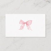 Roze Bow Aardbei Baby Meisje Douche Luier Raffle Informatiekaartje (Achterkant)