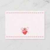Roze Bow Aardbei Baby shower Luier Raffle Informatiekaartje (Achterkant)