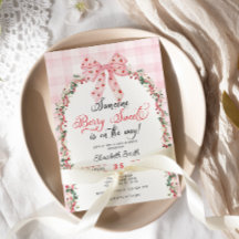 Roze Bow Aardbei Berry Sweet Girl Baby shower