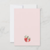 Roze Bow Aardbeien Baby shower Bedankt Card (Achterkant)