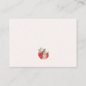 Roze Bow Aardbeien Baby shower Luier Raffle Informatiekaartje (Achterkant)