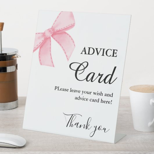 Roze Bow Advies vrijgezellenfeest teken Reclamebord Met Voetstuk (Insitu)