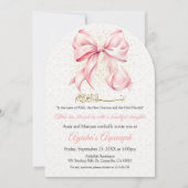 Roze Bow Aqeeqah Arch Uitnodiging (Voorkant)