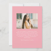  Roze Bow Arch Foto Afstuderen Aankondiging (Achterkant)